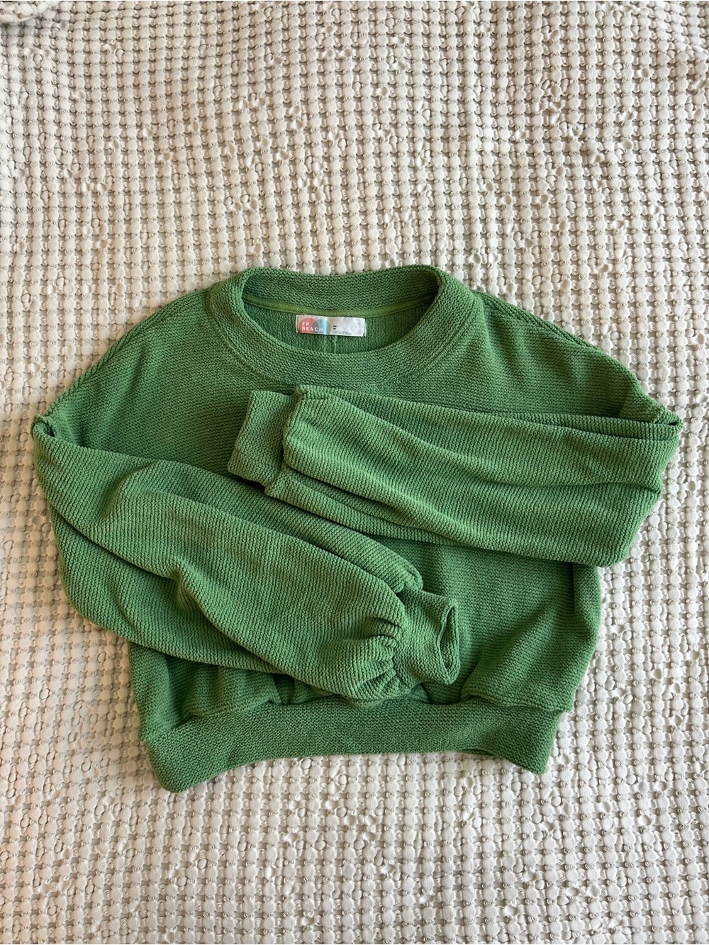 Free People Beach Happy Pullover Sweater Kelly Green XS